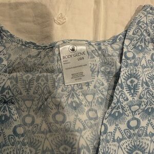 Body Glove Light Blue and White Printed Beach Cover